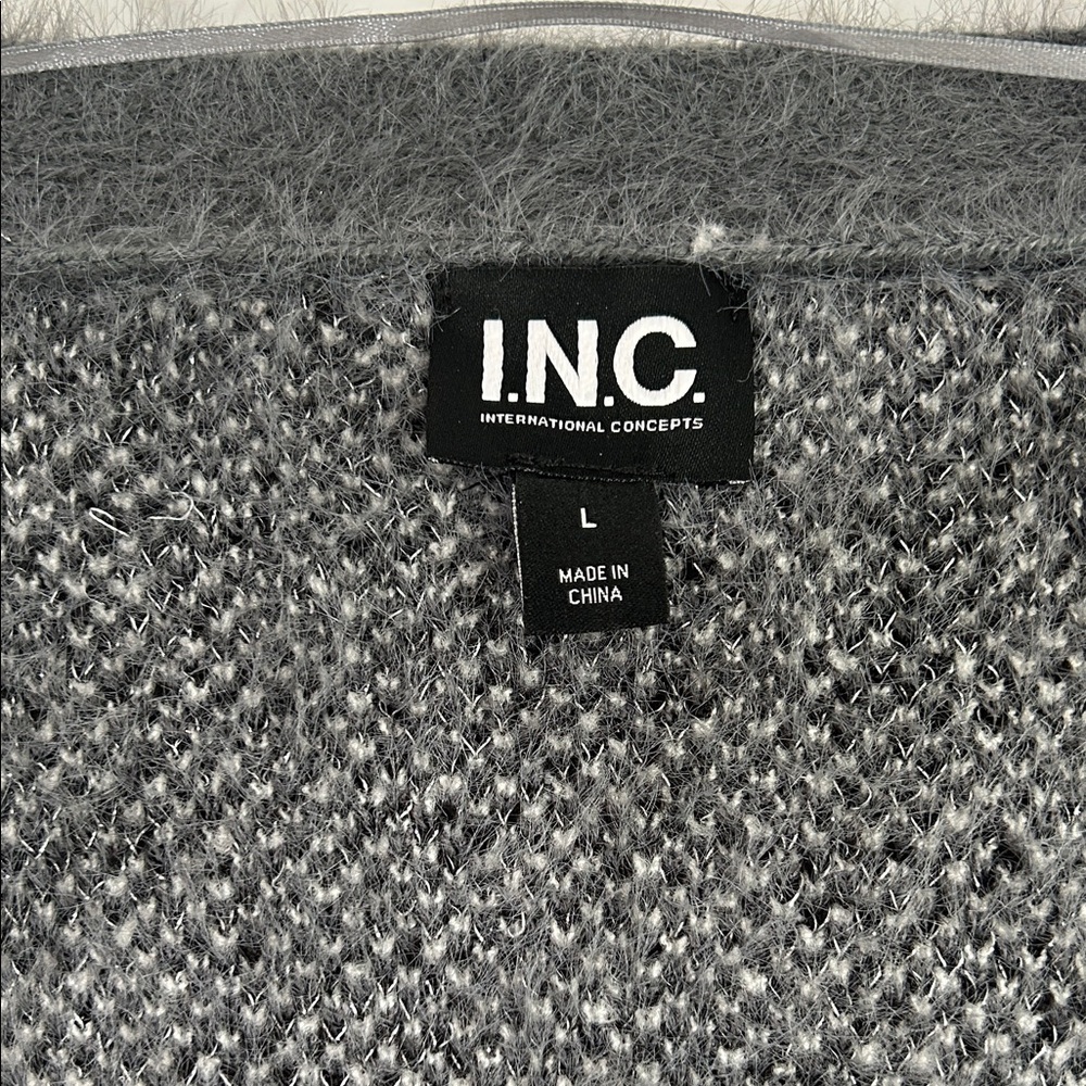 INC International Concepts Black and Gray Cardigan - Picture 3 of 4